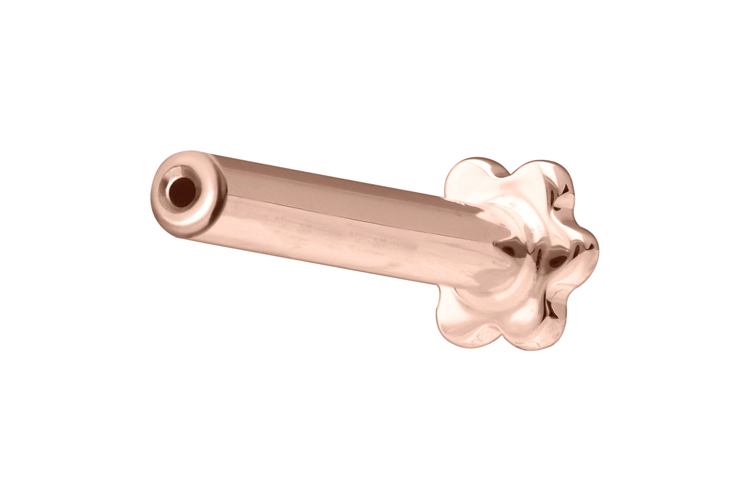 14 Karat Gold Labret mit Push Fit ohne Aufsatz BLUME
